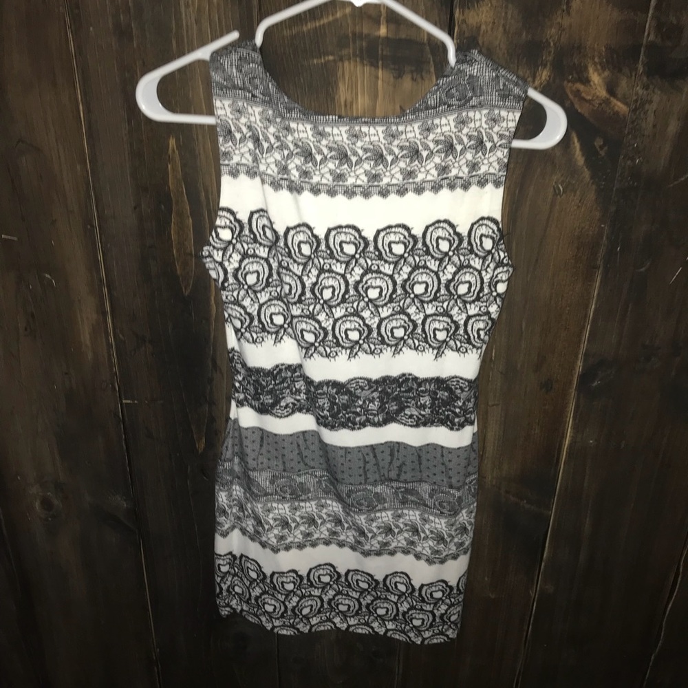 Black and white mini dress